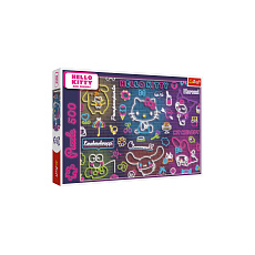 Puzzle Neon Hello Kitty 500 dílků 48x34cm v krabici 40x27x4,5cm