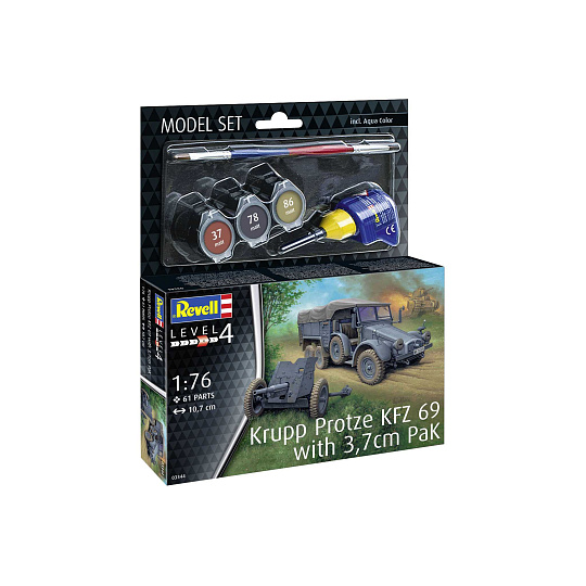 Revell ModelSet military 63344 - Krupp Protze Kfz 69 with 3.7cm Pak (1:76)