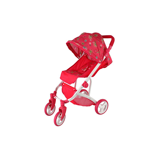 Teddies Kočárek pro panenky sportovní se stříškou látka 58x35x70cm v krabici 33x48x16cm