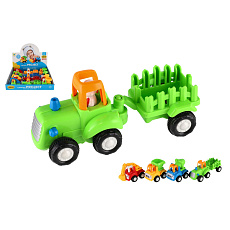 Teddies Auto stavební a zemědělské plast 10-16cm na setrvačník mix druhů