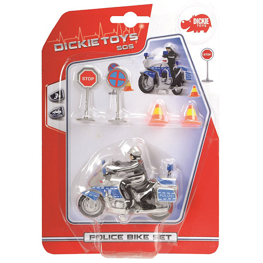 Dickie SOS Dickie Policejní motocykl 10 cm s příslušenstvím Dickie SOS Dickie Policejní motocykl 10 cm s příslušenstvím