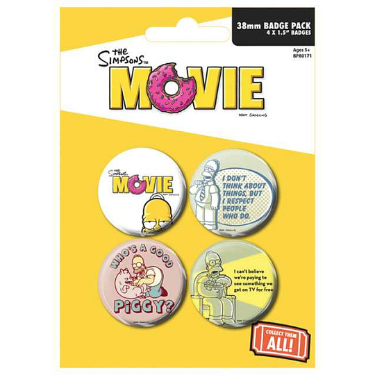 Placka set - The Simpsons Movie - 4x38mm