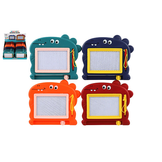 Magnetická tabulka kreslící plast 15x13cm 4 barvy v sáčku 24ks v boxu