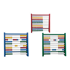 Detoa Počítadlo 100 kuliček 3 barvy dřevo/kov/plast 24x24cm v sáčku