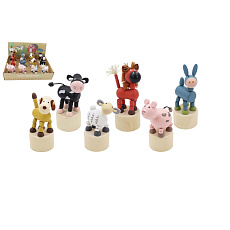 Zvířátko mačkací domácí dřevěné 6 druhů