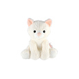 Teddies Kočka/Kočička sedící plyš 30cm bílá v sáčku 0+