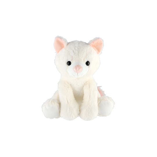 Teddies Kočka/Kočička sedící plyš 30cm bílá v sáčku 0+ Teddies Kočka/Kočička sedící plyš 30cm bílá v sáčku 0+