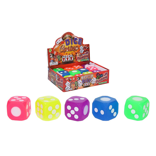 Wiky Kostka hrací svítící silikon 4x4cm 6 barev