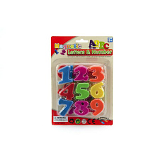 Magnetické číslice 4cm cca 27ks plast na kartě 14,5x22cm