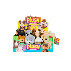 Pes/Pejsek štěně sedící plyš 15cm 4 barvy 12ks v boxu 2m+