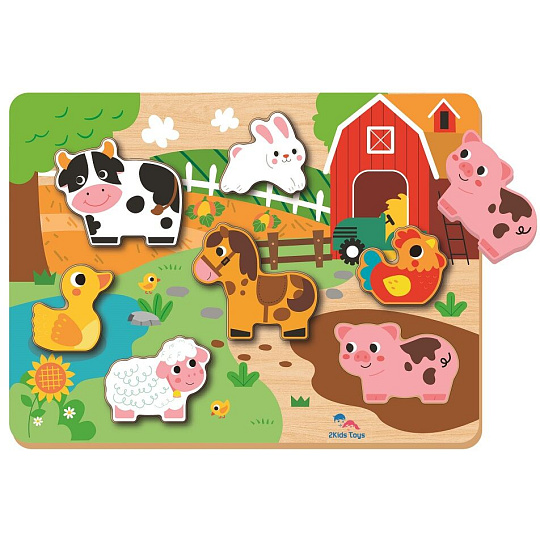 Rappa 2Kids Toys Vkládací puzzle Farma