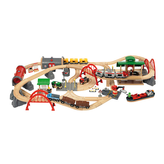 BRIO 33052 Vláčkodráha Deluxe se zvuky a světly v plastovém boxu BRIO 33052 Vláčkodráha Deluxe se zvuky a světly v plastovém boxu