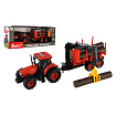 Teddies Traktor Zetor s vlekem s naklád. ramenem plast 36cm na setrvačník na bat. se svět. se zvuk. v krab. 