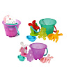 Sada na písek a k vodě plast kbelík, mlýnek s doplňky v síťce 20x19cm