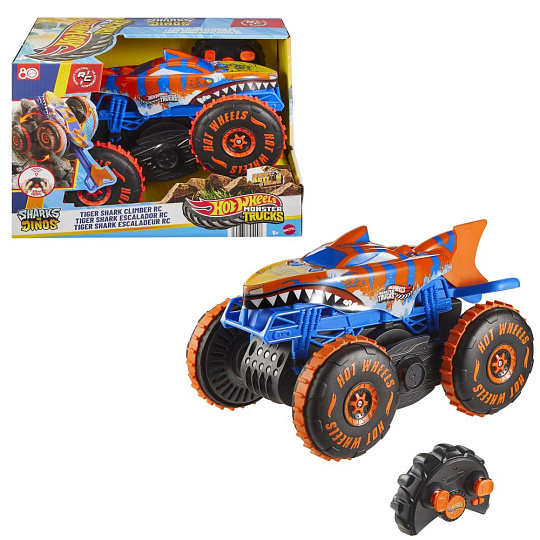 Mattel Hot Wheels RC MONSTER TRUCKS lezec tiger shark Mattel Hot Wheels RC MONSTER TRUCKS lezec tiger shark
