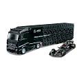 Bburago – RACE M-B Tahač s návěsem + F1 Mercedes-AMG Petronas W15 (2024), #63 George Russell, 1:43