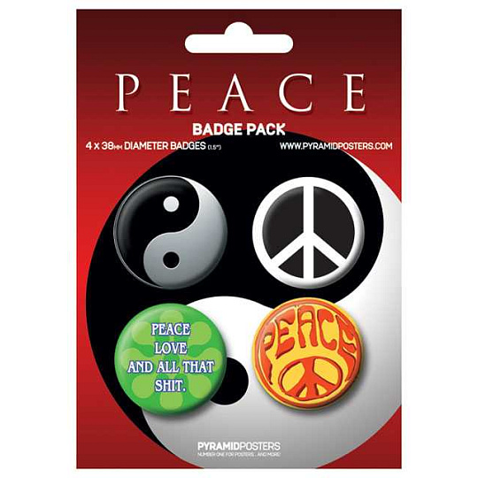 Placka set - Peace - 4x38mm