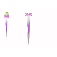 Teddies Spona do vlasů mašle třpytivá s duhovým ombré příčeskem plast/kov 8x38cm v sáčku