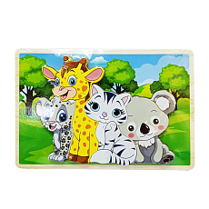 Rappa Dřevěné puzzle zvířátka 8 dílků