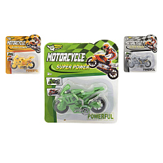 Teddies Motorka silniční plast 10cm na zpětné natažení 3 barvy na kartě