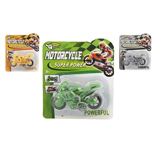 Teddies Motorka silniční plast 10cm na zpětné natažení 3 barvy na kartě
