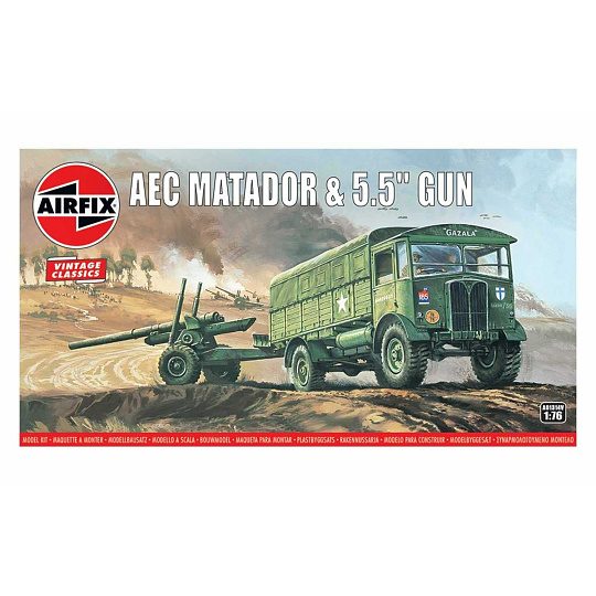 Airfix Classic Kit VINTAGE military A01314V - AEC Matador & 5.5" Gun (1:76)