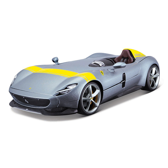 Bburago - RACE+PLAY, Ferrari Monza SP1, stříbrná, 1:18