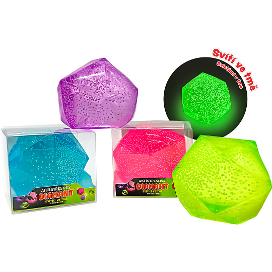 Glumi Mac Toys GLUMI Antistresový diamant – svítící ve tmě 