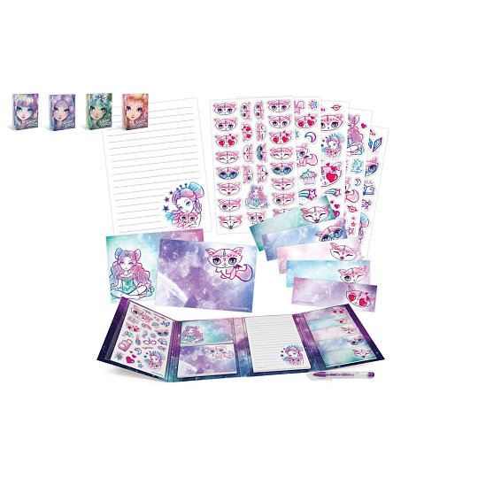 Nebulous Star deník/deníček s propiskou 4 barvy v blistru 11x13x2cm 16ks v boxu