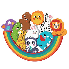 Rappa 2Kids Toys Balanční puzzle se zvířátky 2 v 1