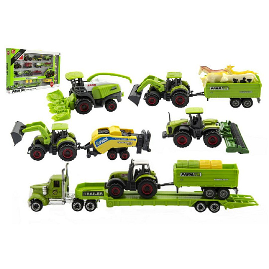 Teddies Sada farma 22ks plast/kov asst 2 druhy, v krabici 53x31x5cm