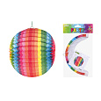 Lampion koule duhový průměr 25cm v sáčku (bez hůlky) karneval