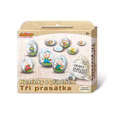 SMT Creatoys Kameny s příběhem se samolepkami Tři prasátka  kreativní sada  v krabičce 19x16x4cm