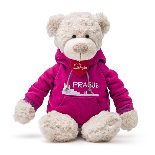 Lumpin Medveď Spencer v ružovej mikine Praha, 36cm