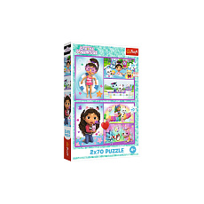 Puzzle 2x70 Zahrajte si s Gabby 27,5x18cm v krabici 19x29x4cm