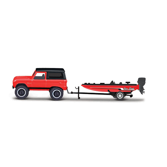 Maisto - Design Tow &amp; Go, 1966 Ford Bronco Trailer with Bass Boat, 1:64