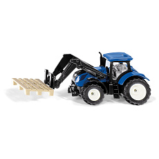 SIKU Blister - traktor New Holland s paletovými vidlemi a paletou