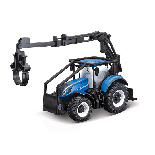 Bburago - FARMLAND Lesní traktor se 3 kládami - New Holland T7.315 HD, 10cm