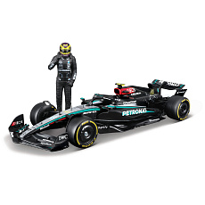 Bburago - RACE F1 s figurkou jezdce, Mercedes-AMG Petronas W15 (2024), #44 Lewis Hamilton, 1:24