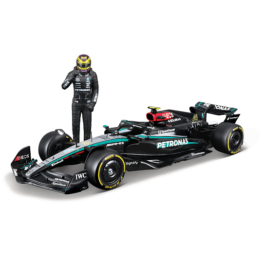 Bburago - RACE F1 s figurkou jezdce, Mercedes-AMG Petronas W15 (2024), #44 Lewis Hamilton, 1:24 Bburago - RACE F1 s figurkou jezdce, Mercedes-AMG Petronas W15 (2024), #44 Lewis Hamilton, 1:24