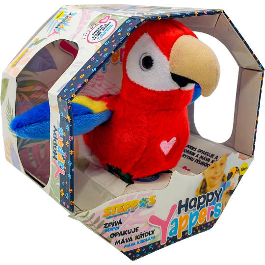 Steppos Mac Toys STEPPOS Happy Yappers Papoušek - červený