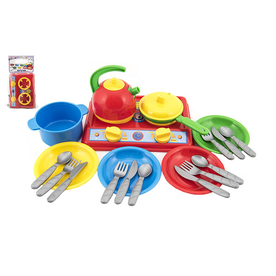 Teddies Sada nádobí s vařičem plast 22x16cm s doplňky v sáčku