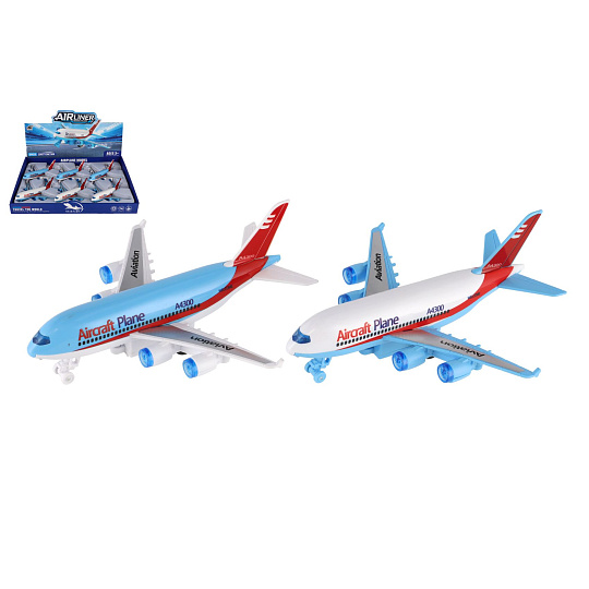 Teddies Letadlo osobní plast 16cm na setrvačník 2 barvy