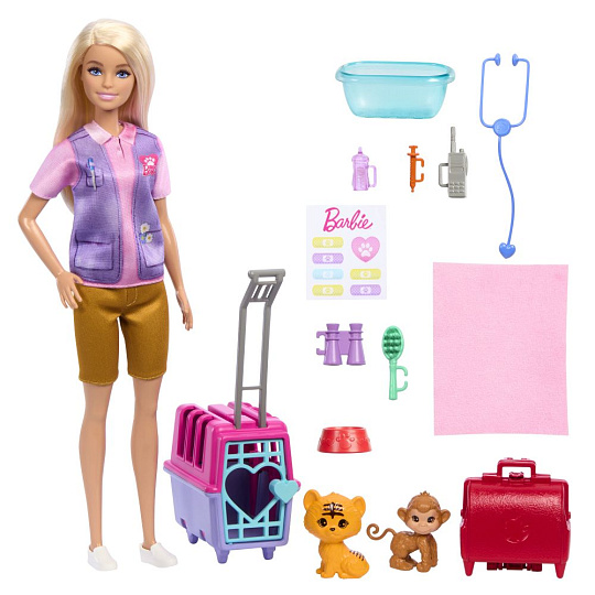 Mattel Barbie PANENKA ZACHRAŇUJE ZVÍŘÁTKA - BLONDÝNKA Mattel Barbie PANENKA ZACHRAŇUJE ZVÍŘÁTKA - BLONDÝNKA