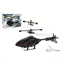 Teddies Vrtulník na ovládání rukou použití USB plast 16cm v krabici 22x15x5cm