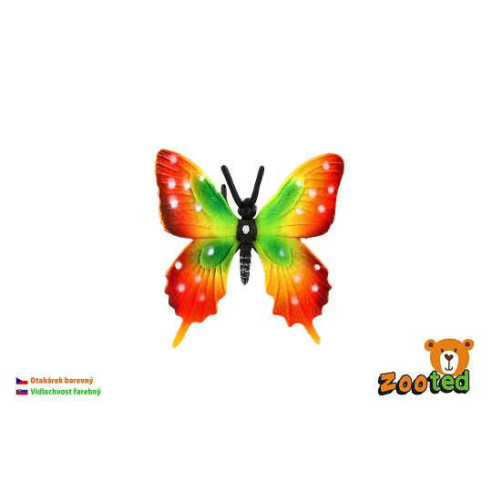 Motýl tropický Papilio/otakárek barevný zooted plast 6cm 