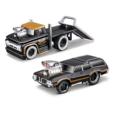 Maisto - Muscle Transports - 1966 Chevrolet C60 Flatbed 1970 Oldsmobile Vista Cruiser, 1:64