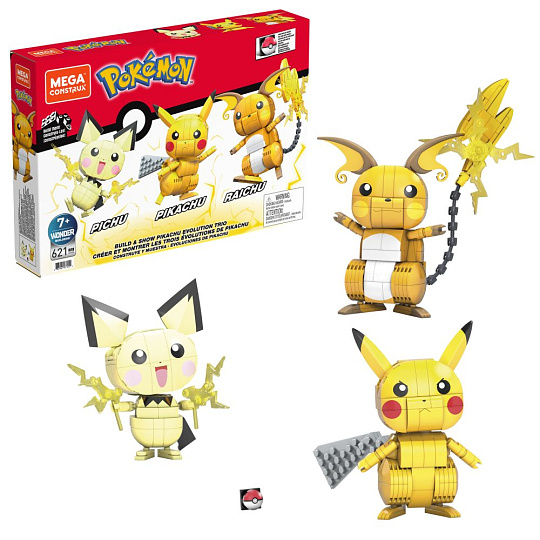 Mattel MEGA CONSTRUX POSTAV A VYSTAV SI PIKACHU A JEHO VÝVOJOVÉ TRIO