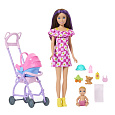 Mattel Barbie SKIPPER BABYSITTER chůvá s kočárkem