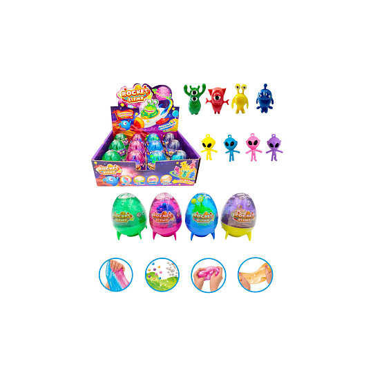 Teddies Sliz - hmota 100g ufo s mimozemšťanem 7cm 4 barvy